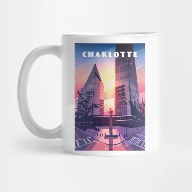 Charlotte, USA.Retro travel poster by GreekTavern